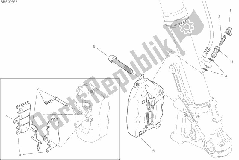 Tutte le parti per il Sistema Frenante Anteriore del Ducati Scrambler Icon Brasil 803 2020